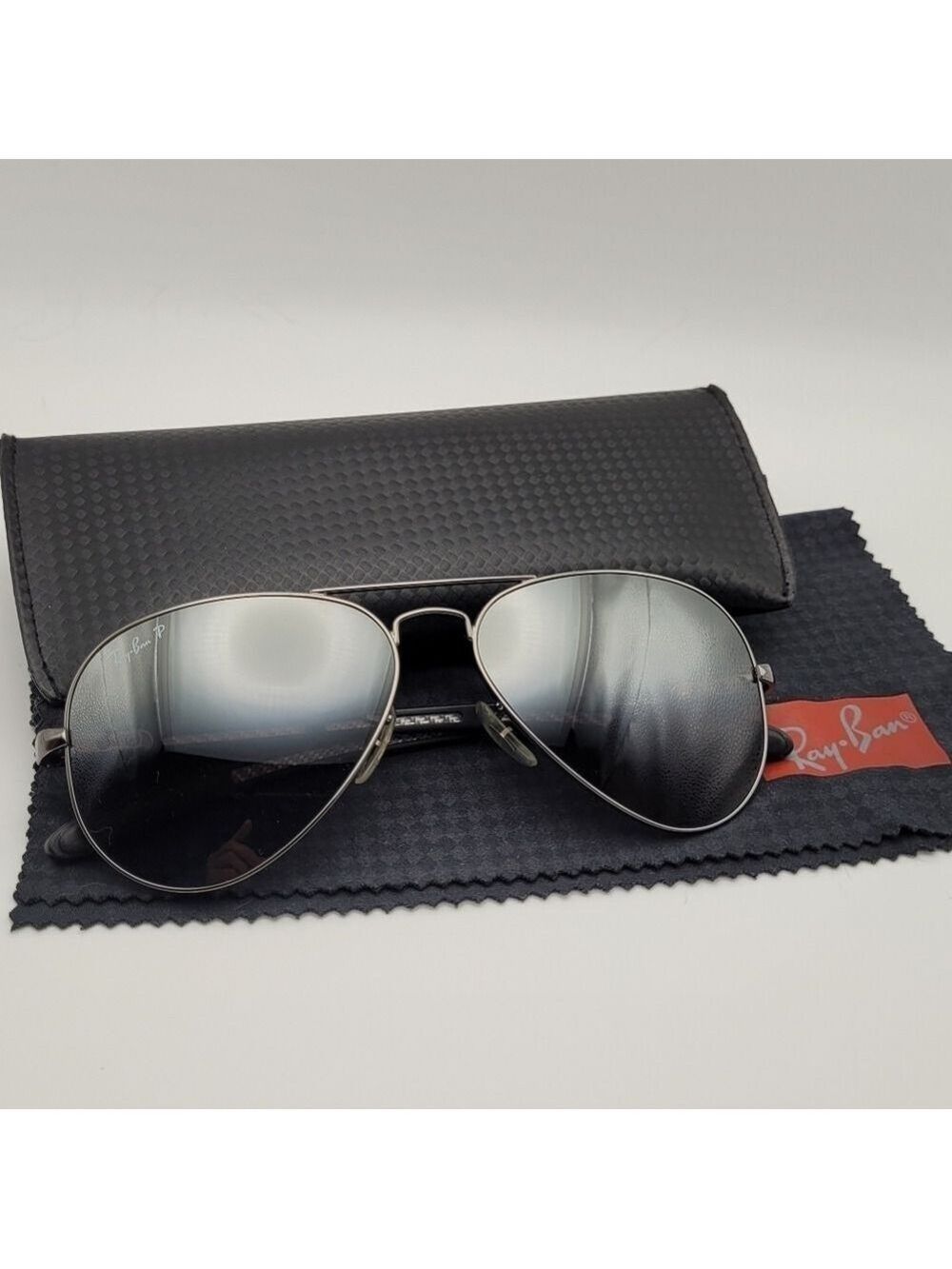 Ray Ban P.  Aviator Sunglasses RB8037 Carbon Fiber Arms Unisex